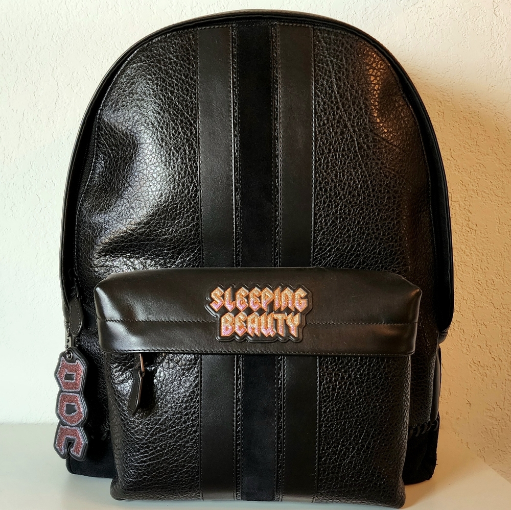 COACH Disney Dark Fairytale Black Leather Men's Backpack
